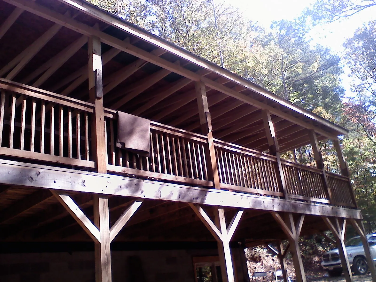 Timber framing under a new elevated porch and deck — Roof Leak Repair in Ridgeland by Roofing Brothers